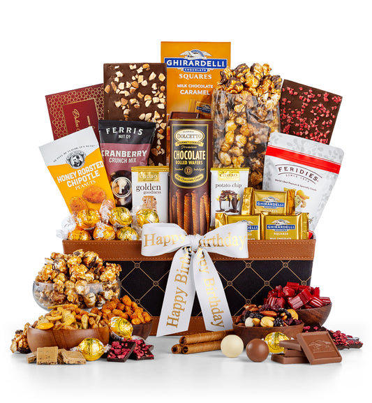 Happy Birthday Golden Gourmet Classic Gift Basket