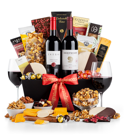 Congratulations 5th Avenue Grand Wine Gift Basket